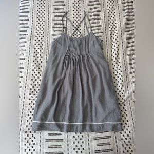 Abercrombie & Fitch Black/Grey Striped Babydoll Mini Dress Size Medium Tall/ MT